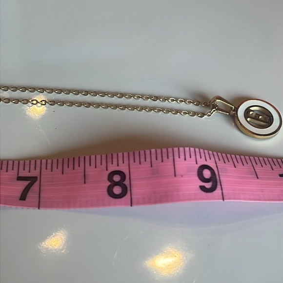 Elegant "E" Letter  Goldplate and Pearl Pendant Necklace - Picture 5 of 7